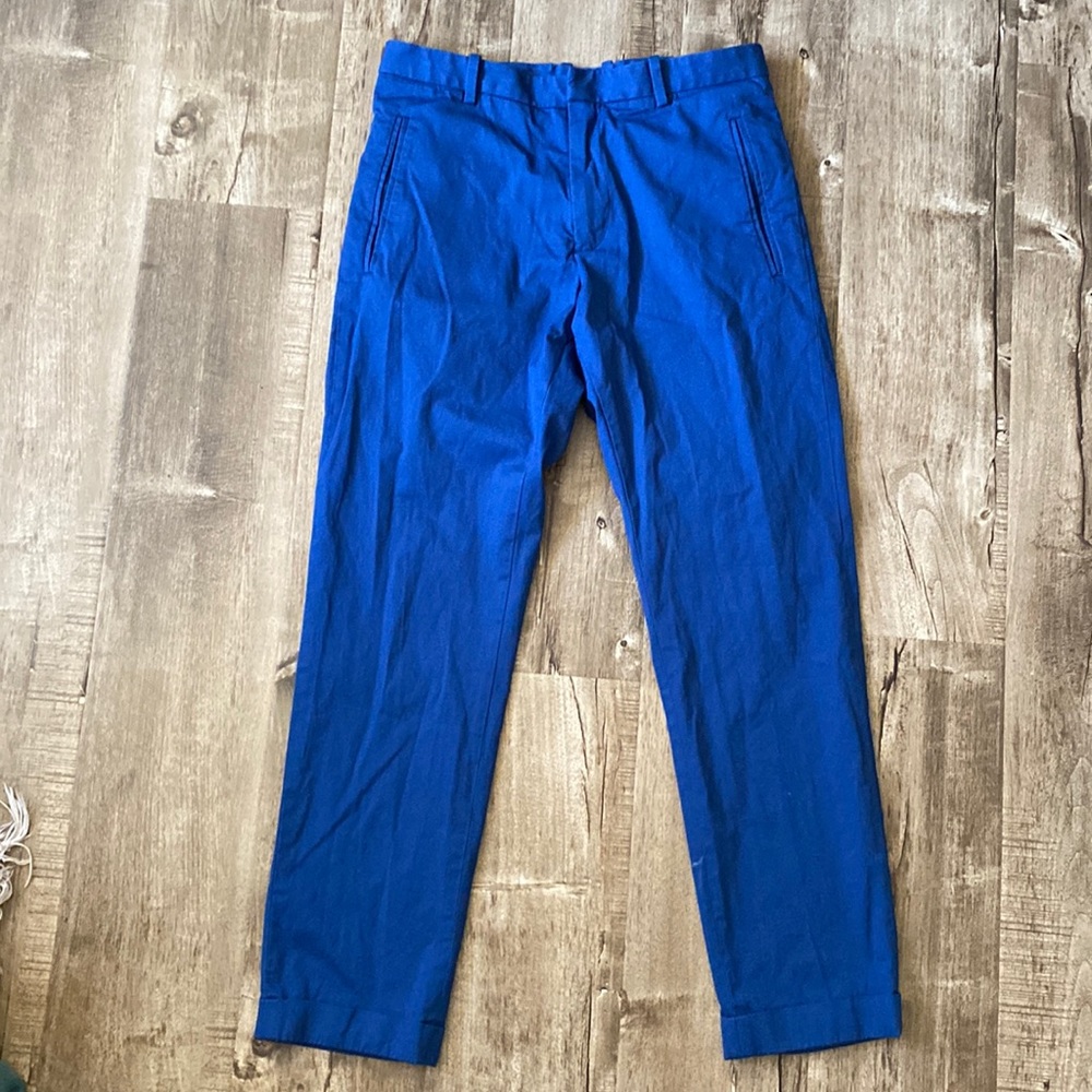 Jil Sander Blue Flat Front Pants